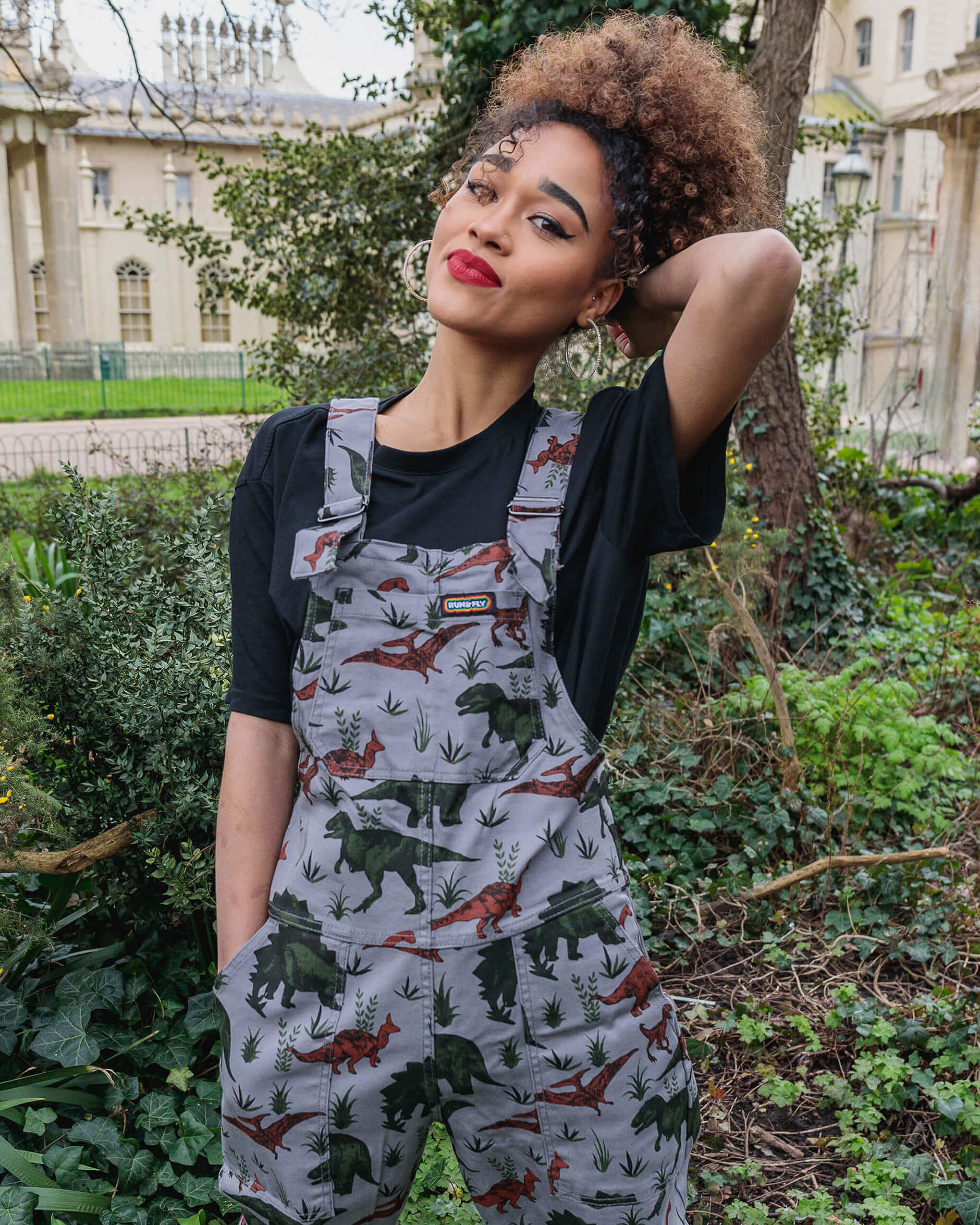 Adventure Dinosaur Stretch Twill Dungarees - Image 4