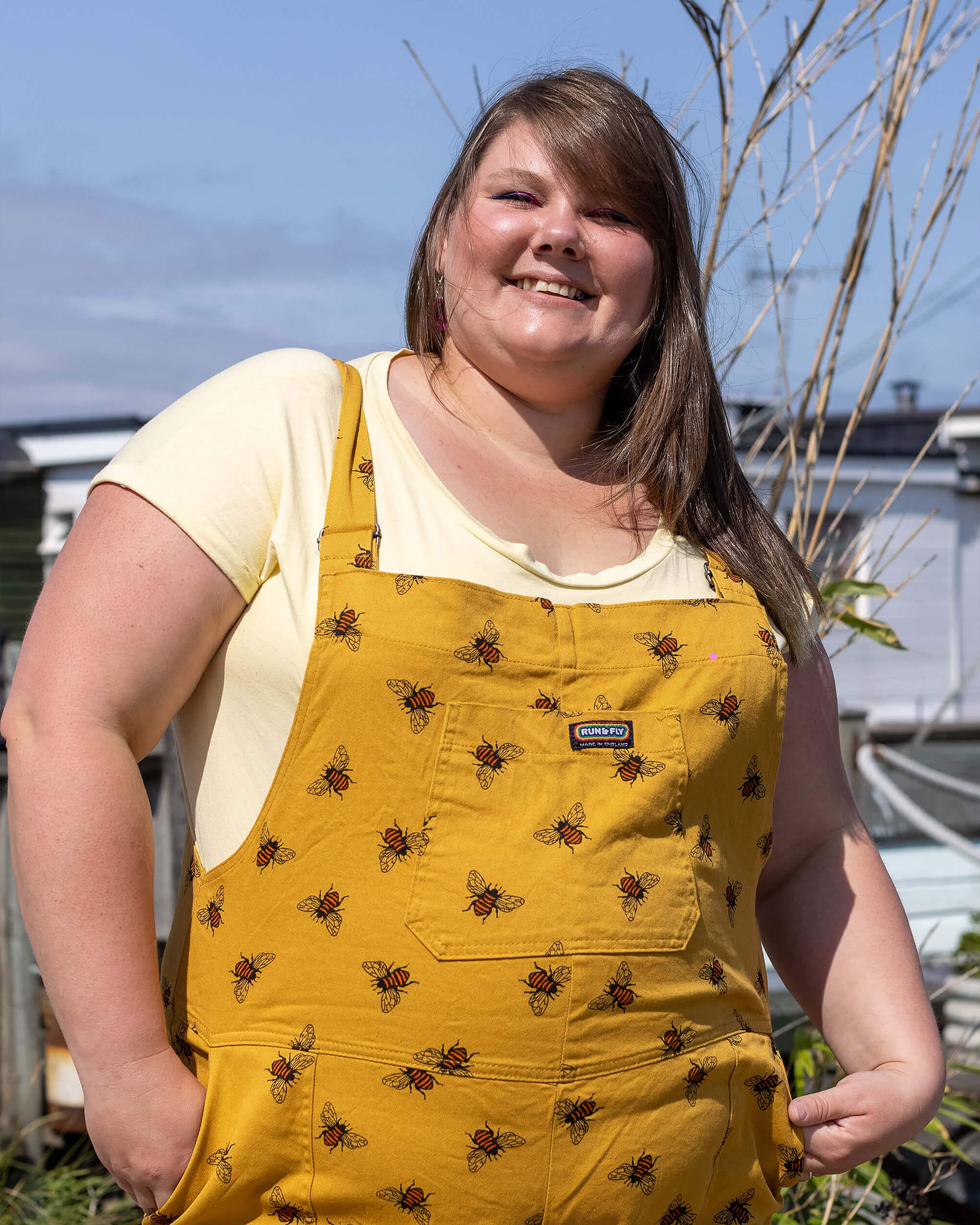 Bees Knees Dungabees Gold Stretch Twill Dungarees - Image 5