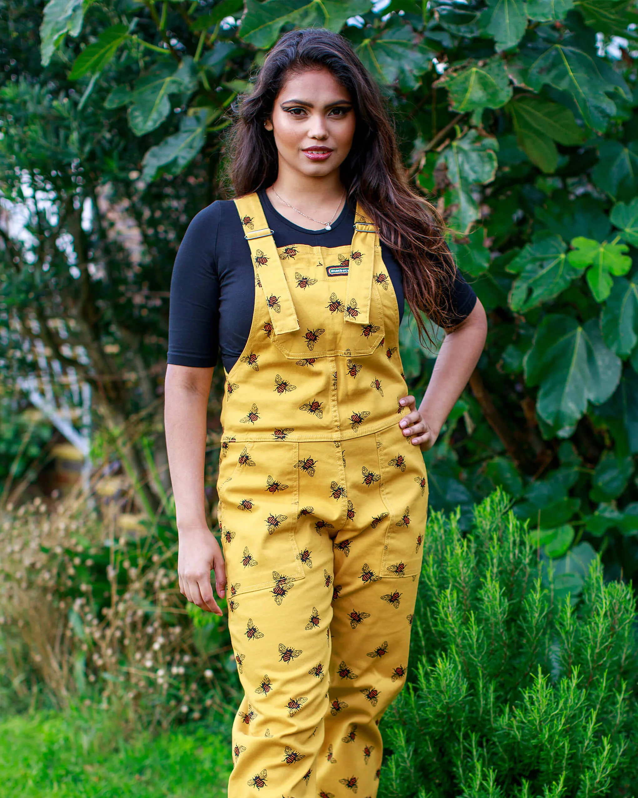 Bees Knees Dungabees Gold Stretch Twill Dungarees - Image 8