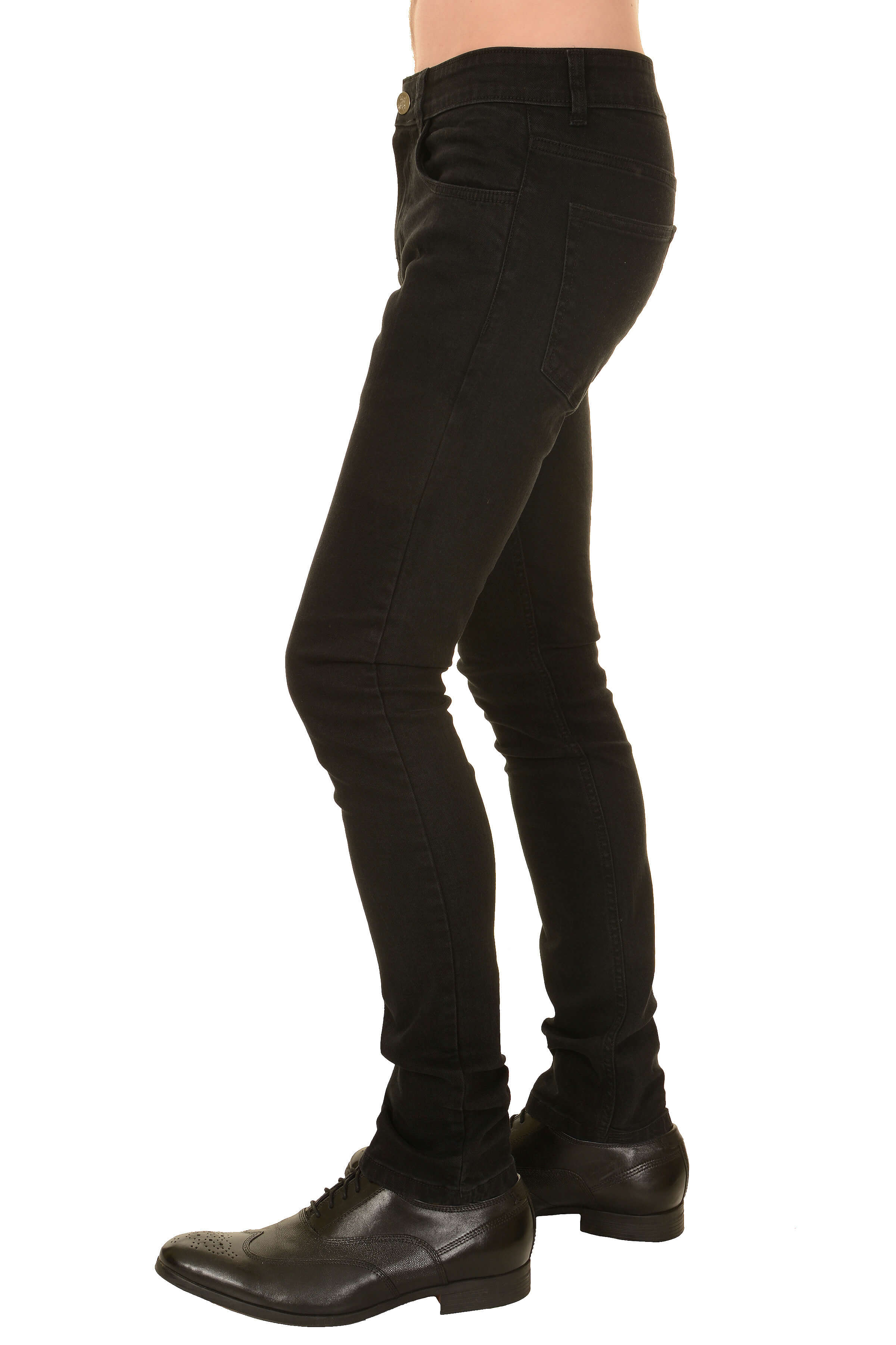 Black Stretch Denim Skinny Fit Jeans - Image 4