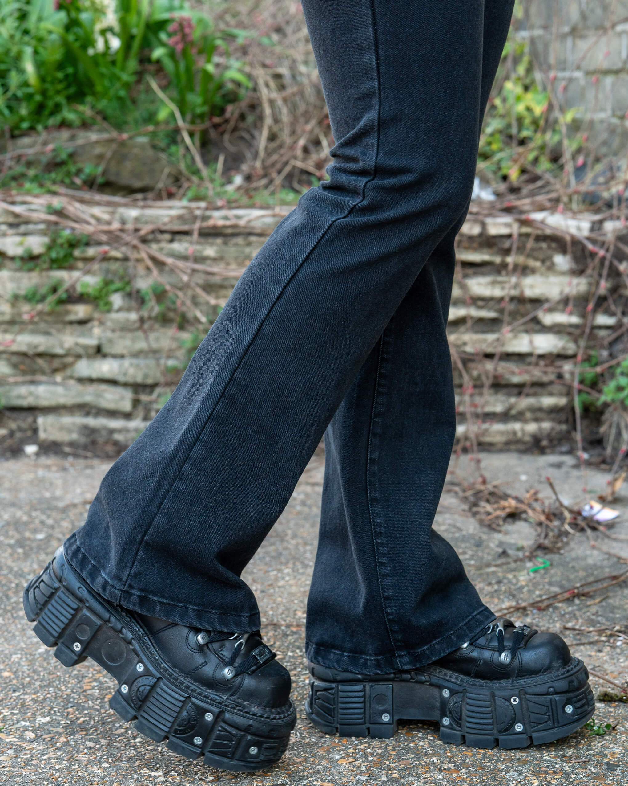 Black Stretch Denim Slim Bootcut Jeans - Image 4