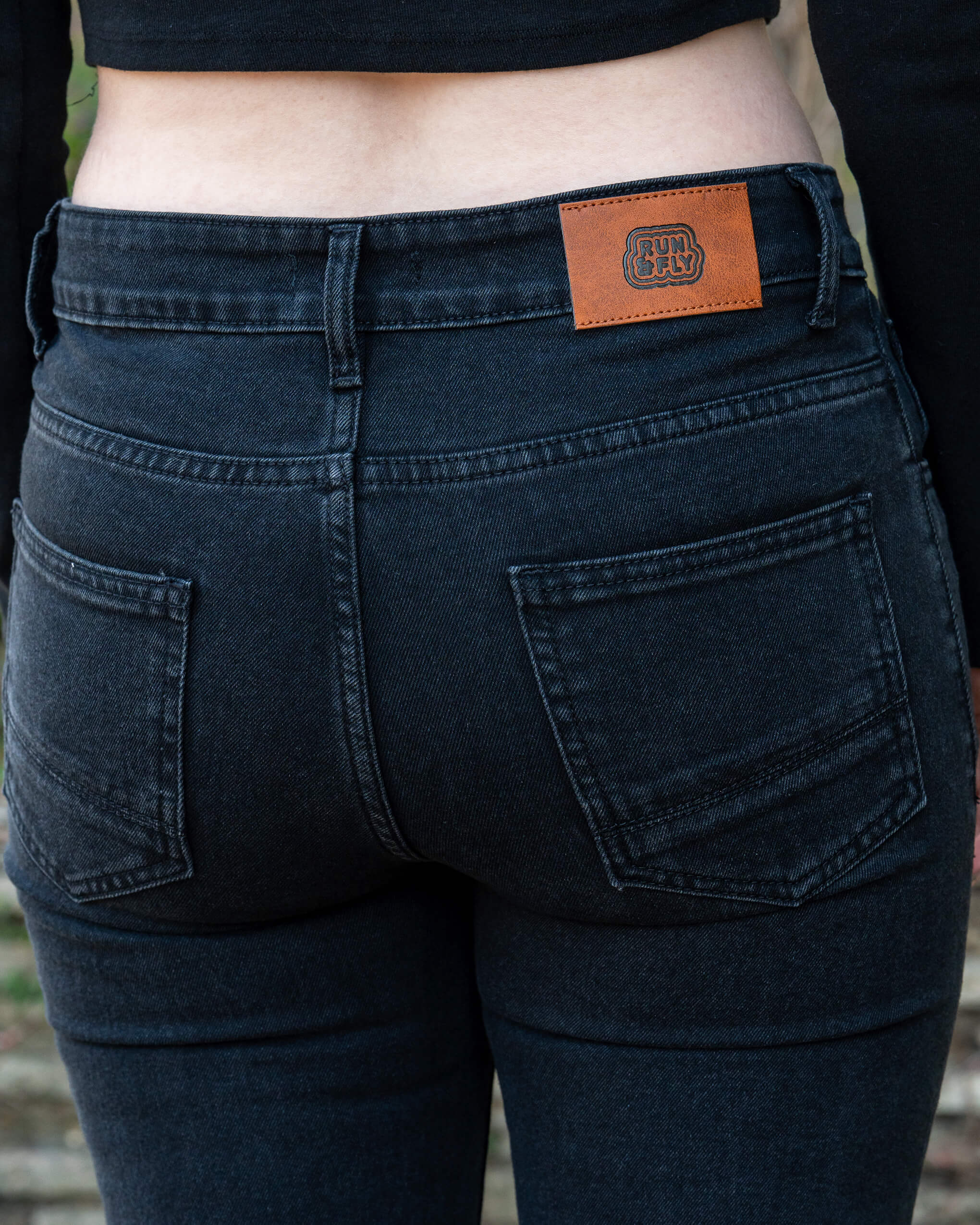 Black Stretch Denim Slim Bootcut Jeans - Image 6