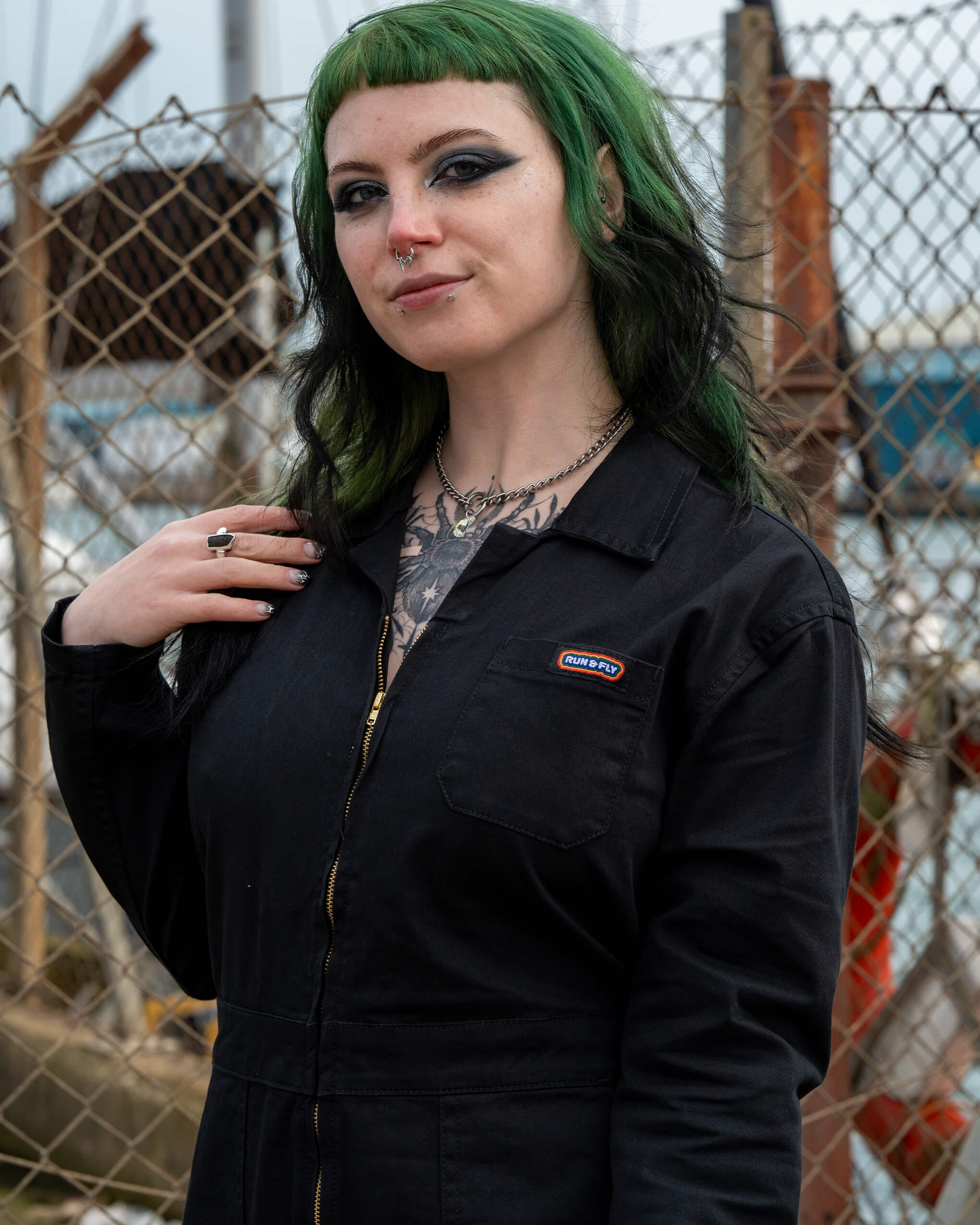 Charity Black Stretch Twill Boiler Suit - Image 3