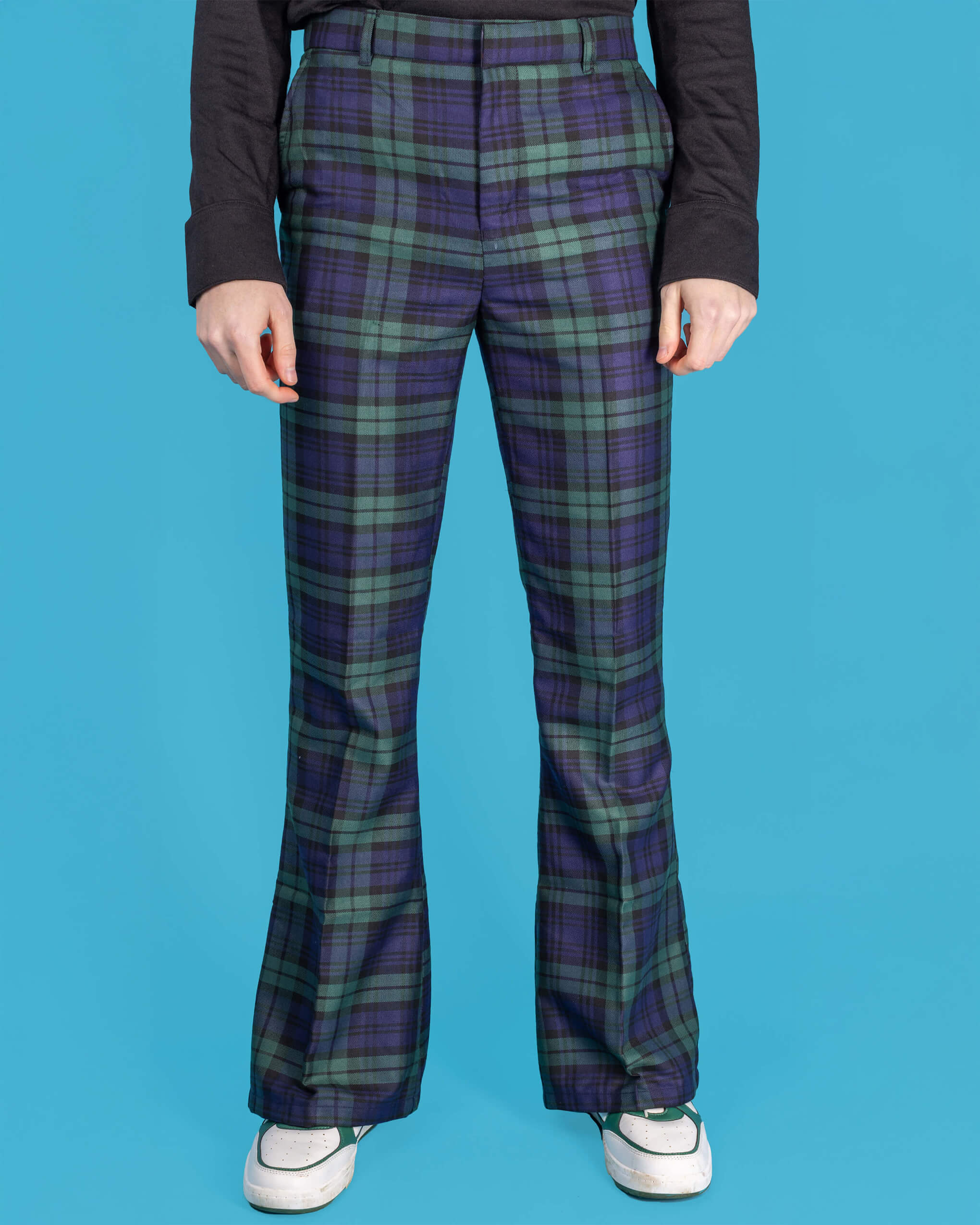 Blackwatch Tartan Plaid Bell Bottom Trousers - Image 3