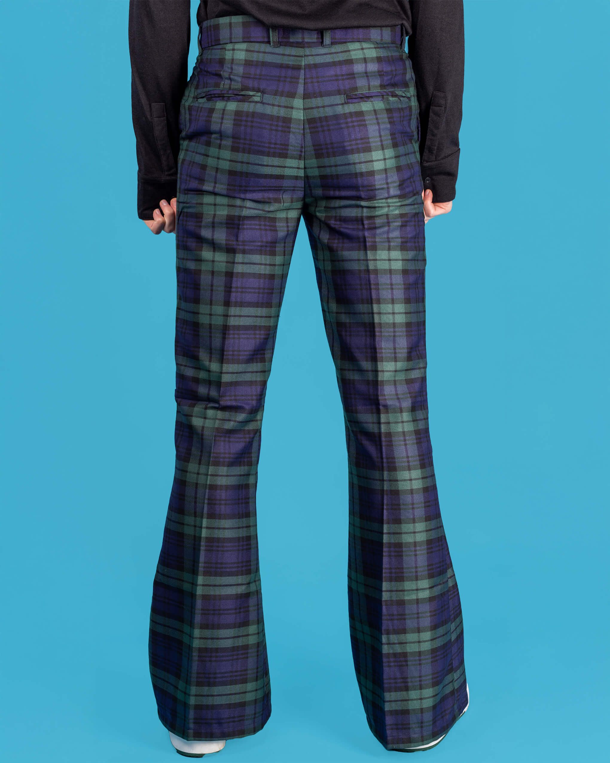 Blackwatch Tartan Plaid Bell Bottom Trousers - Image 4