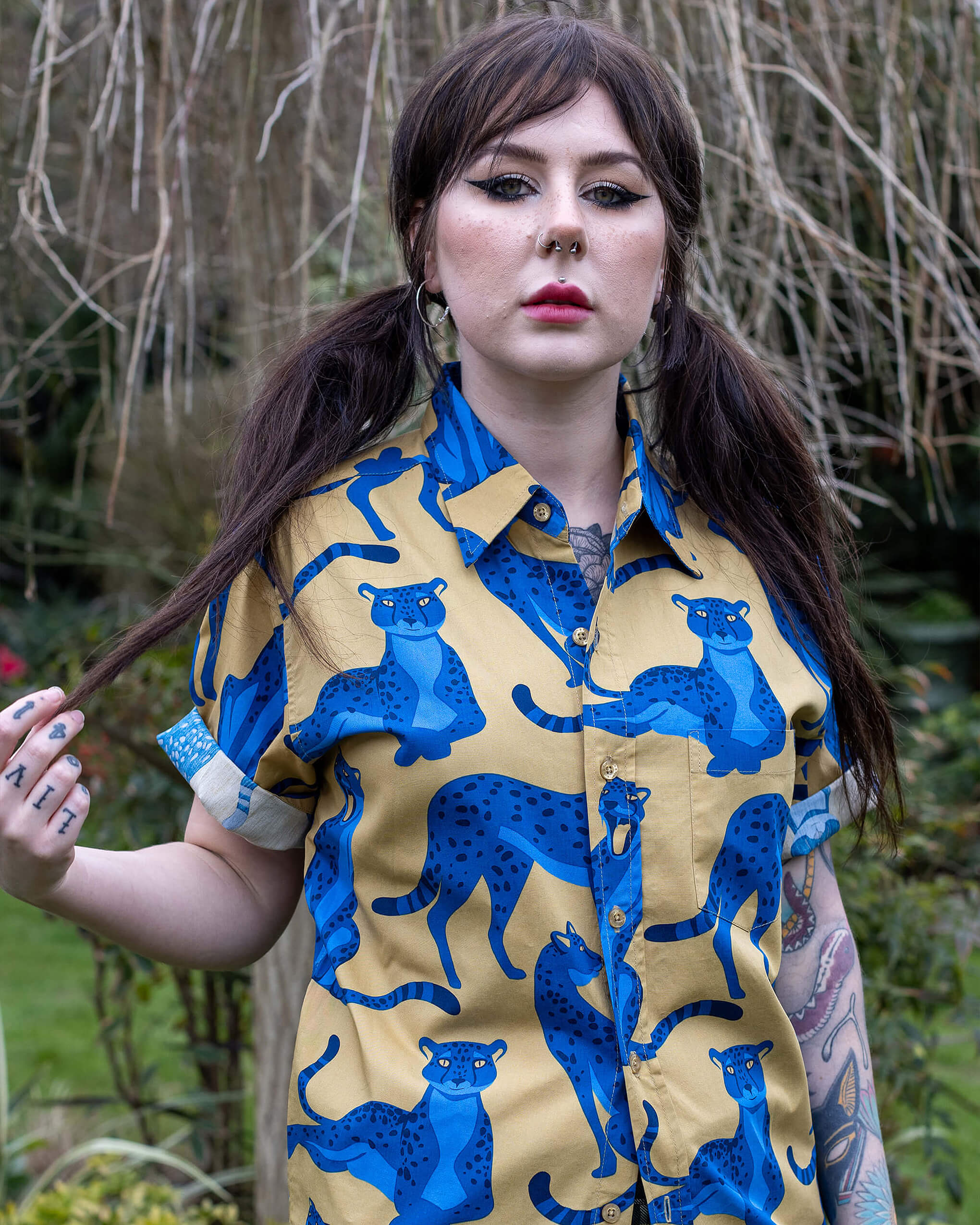 Blue Leopard Short Sleeve Shirt - Image 3