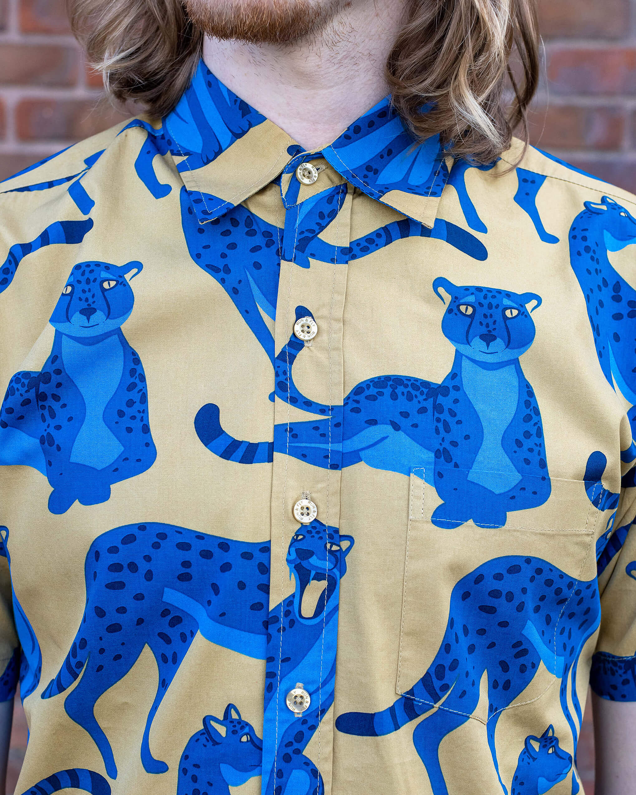Blue Leopard Short Sleeve Shirt - Image 5