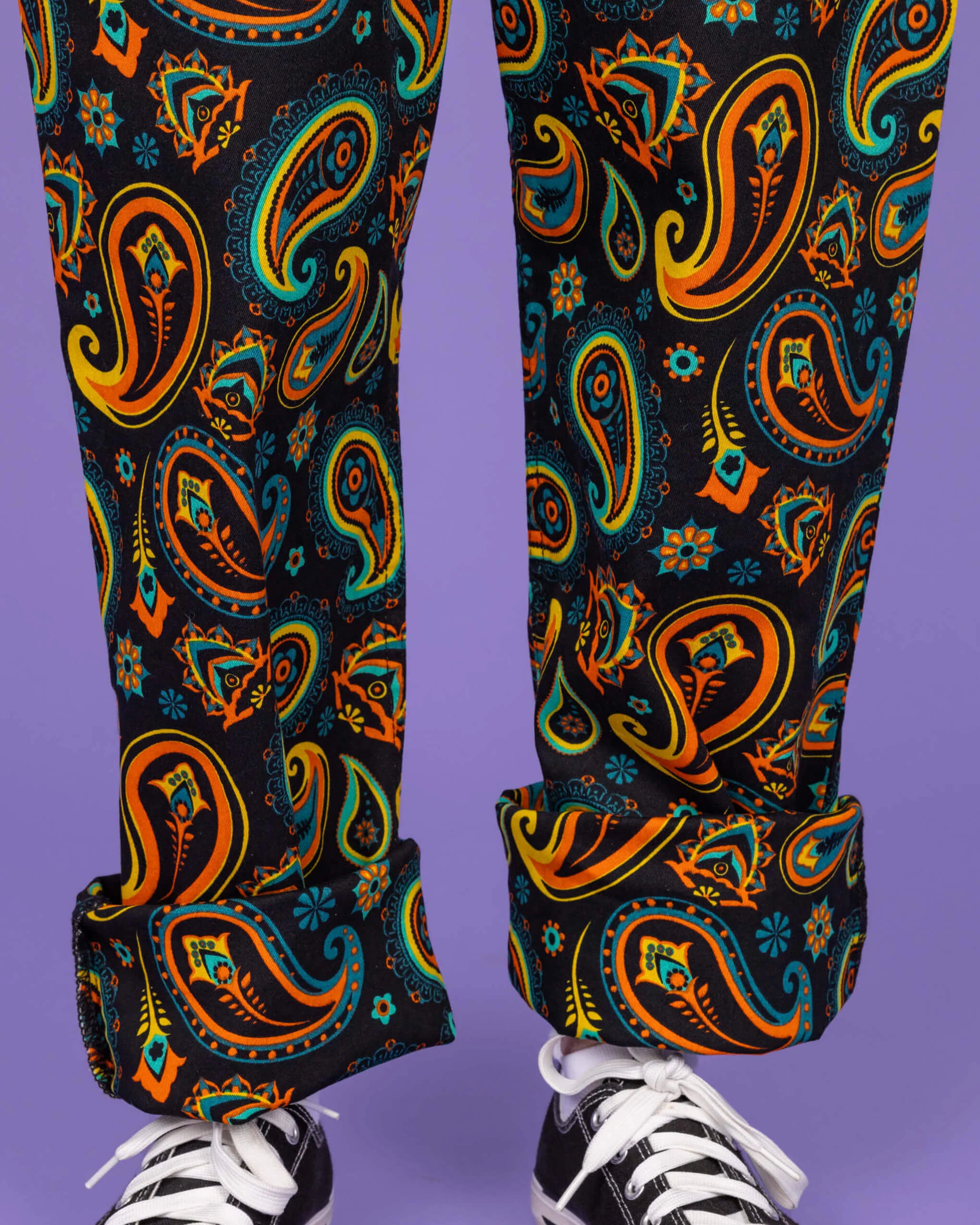Black Paisley Stretch Twill Dungarees - Image 6