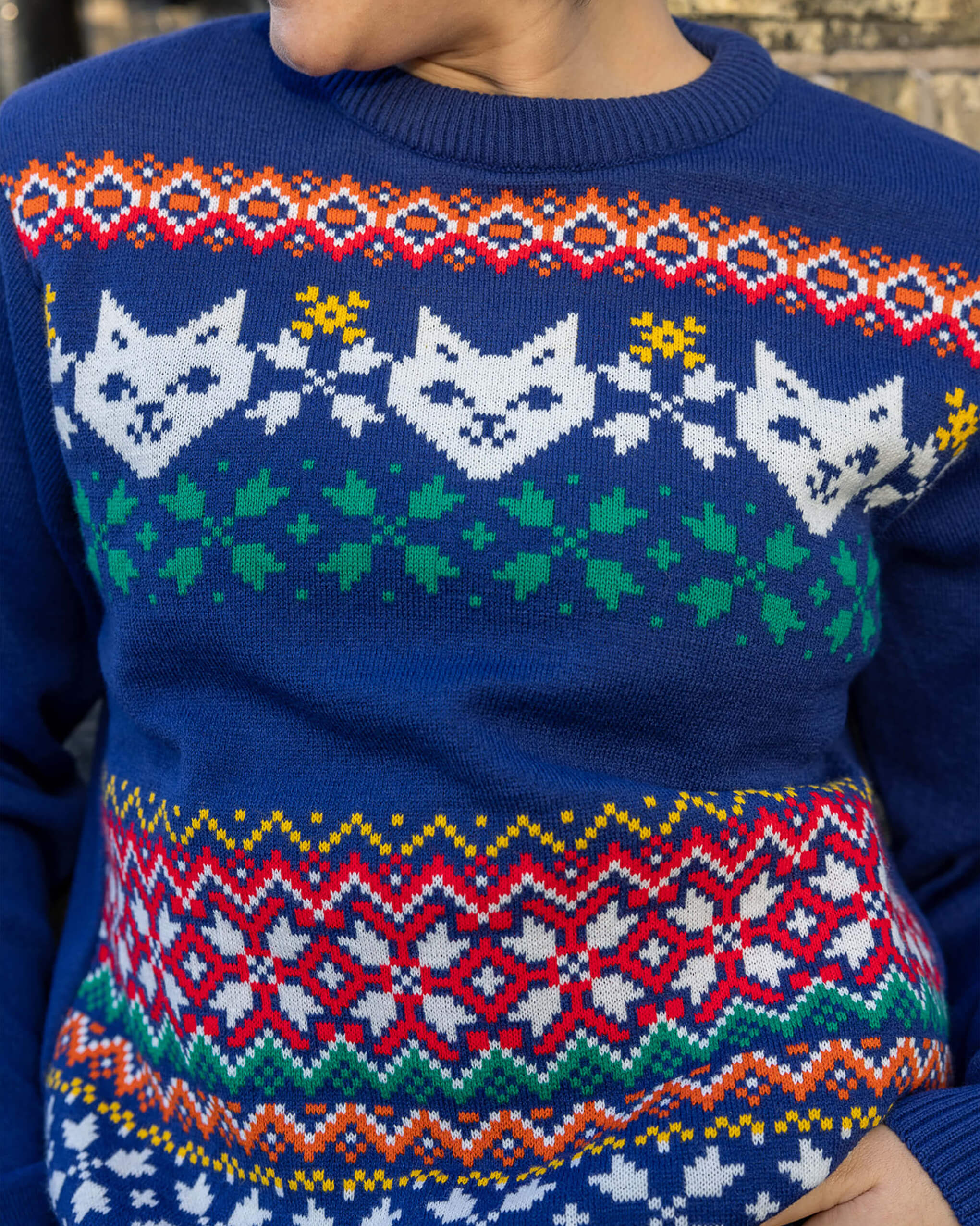 Cats Fair Isle Winter Jumper - Image 3