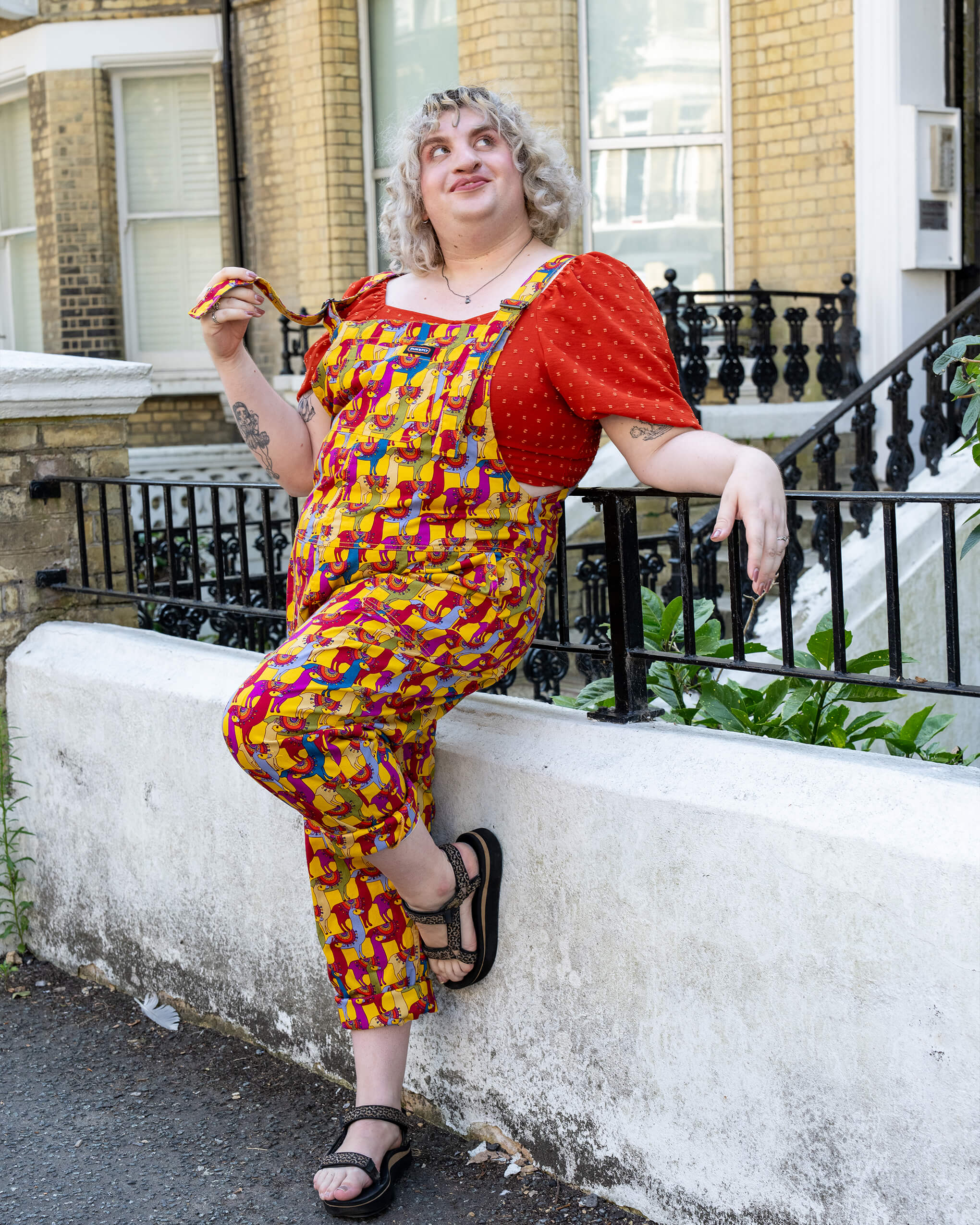 Drama Llama Stretch Twill Dungarees - Image 9