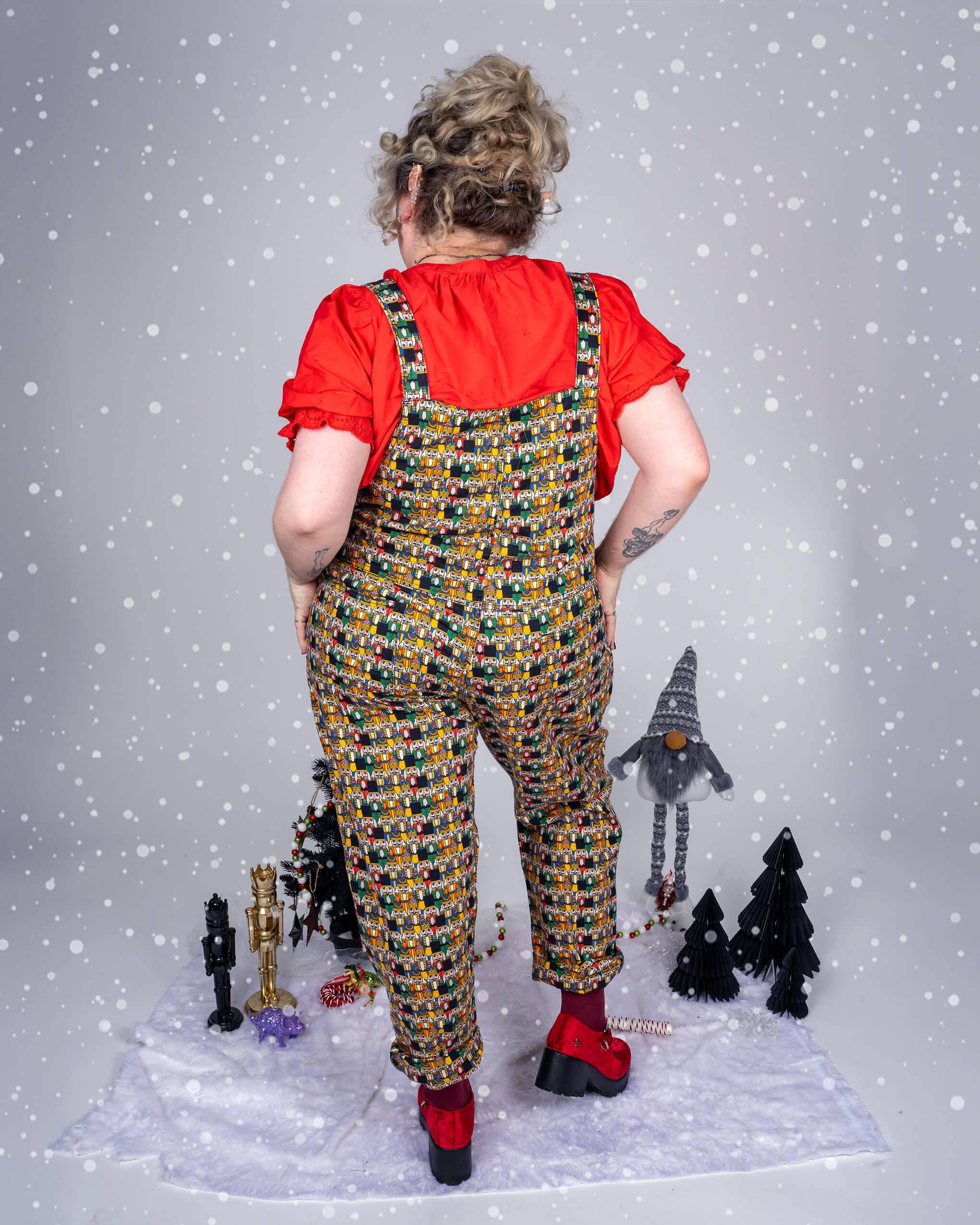 Festive: Nutcracker Parade Stretch Twill Dungarees - Image 7