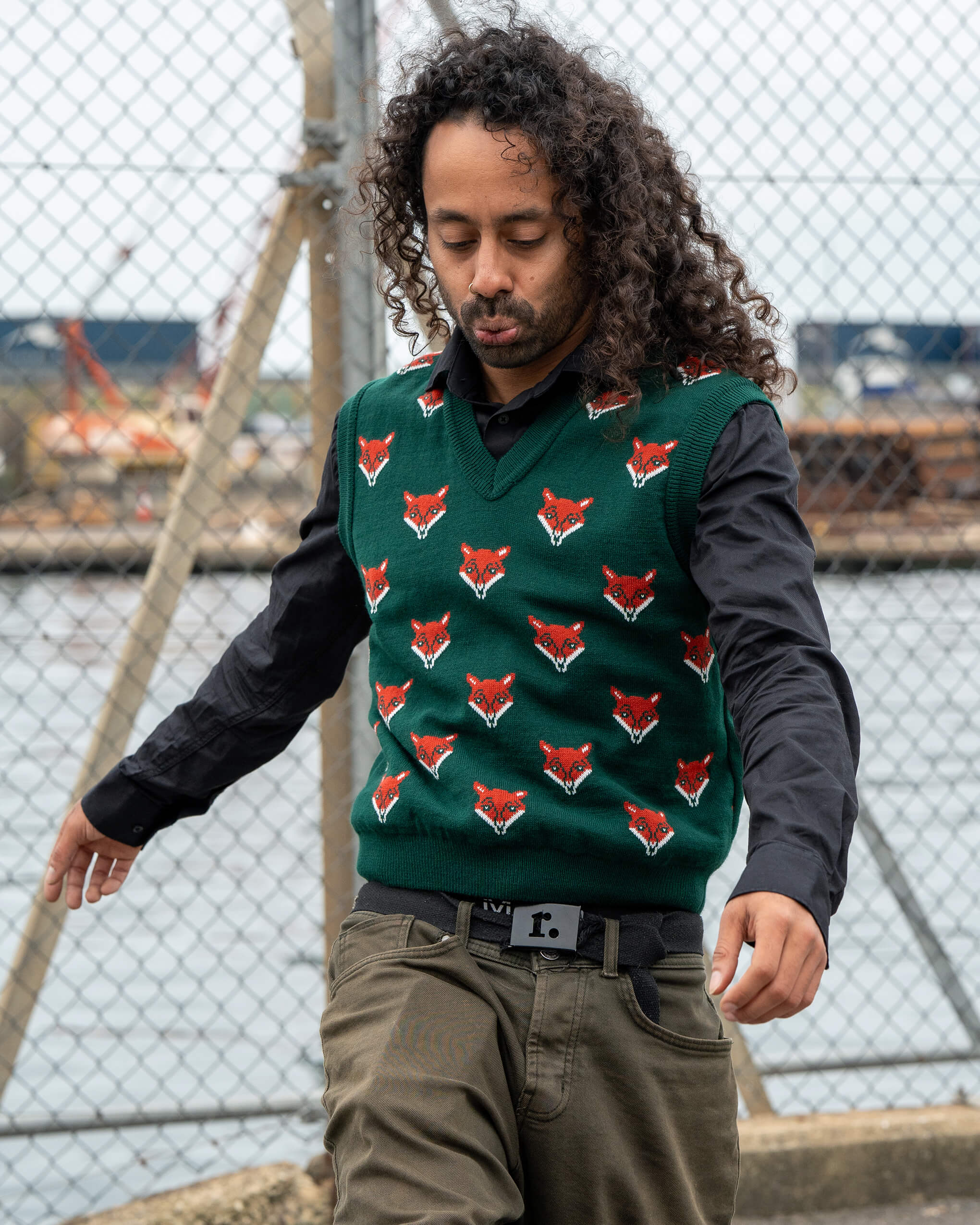 Fox Head Knitted Tank Top Vest - Image 4