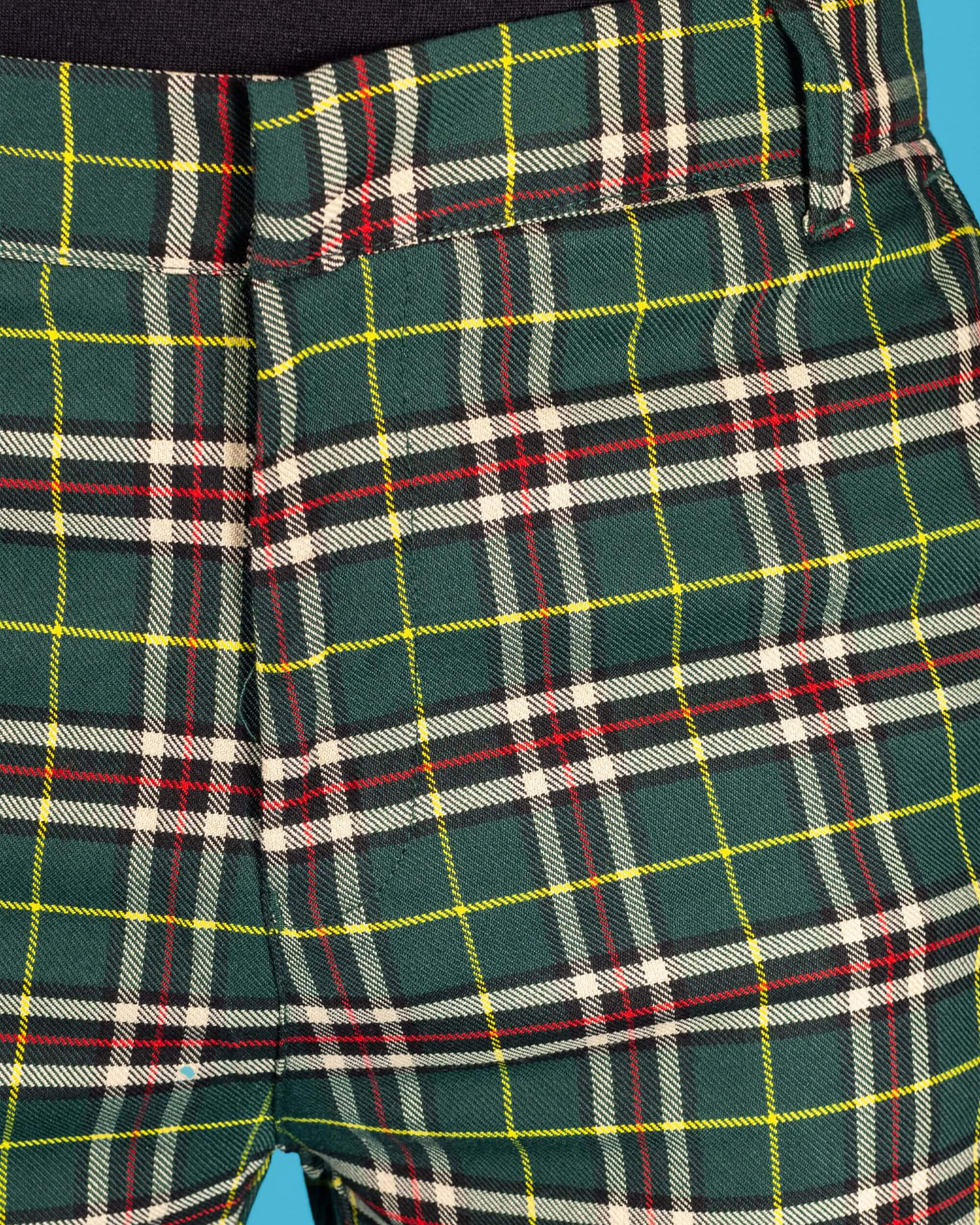 Green Tartan Plaid Bell Bottom Slacks - Image 10