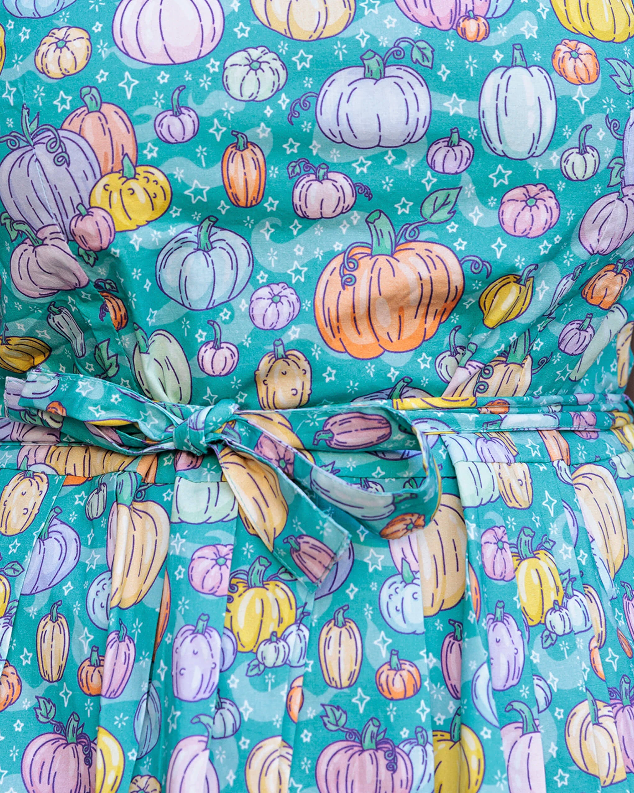 Halloween: Pumpkin Patch Stretch Belted Tea Dress with Pockets - Image 5