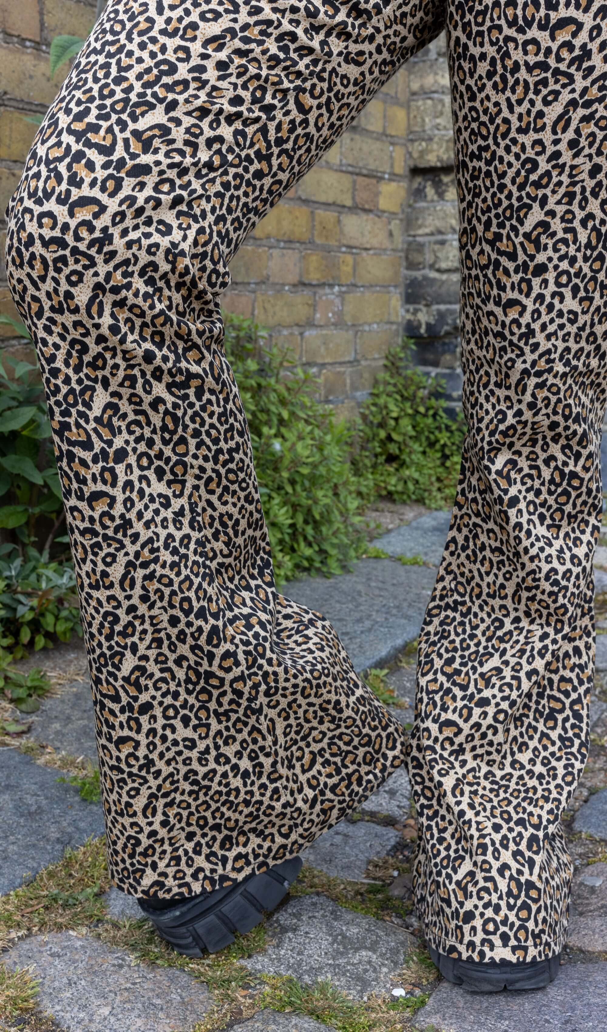 Leopard Print Bell Bottom Stretch Super Flares - Image 9