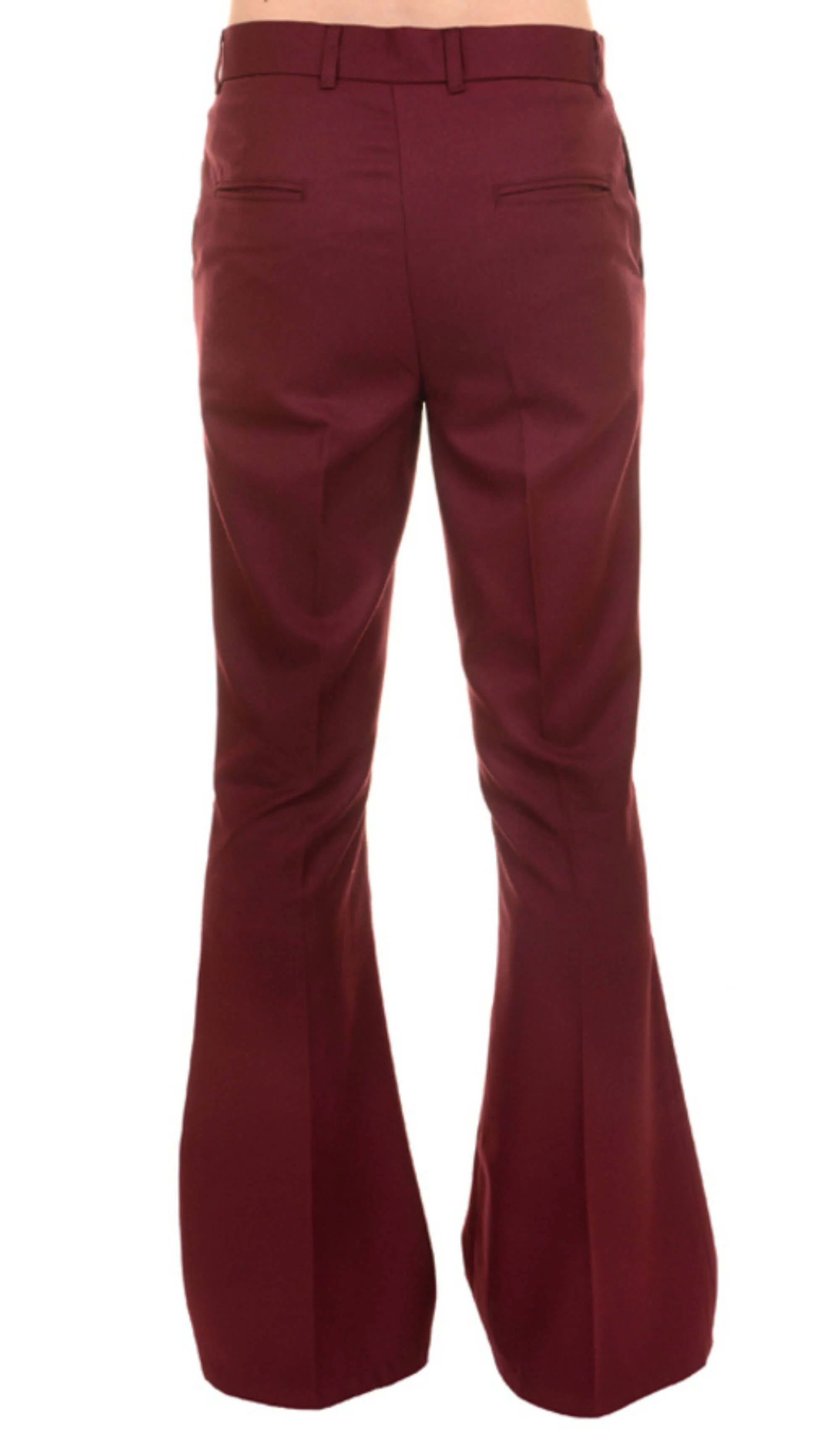 Presley Burgundy Bell Bottom Trouser Slacks - Image 3