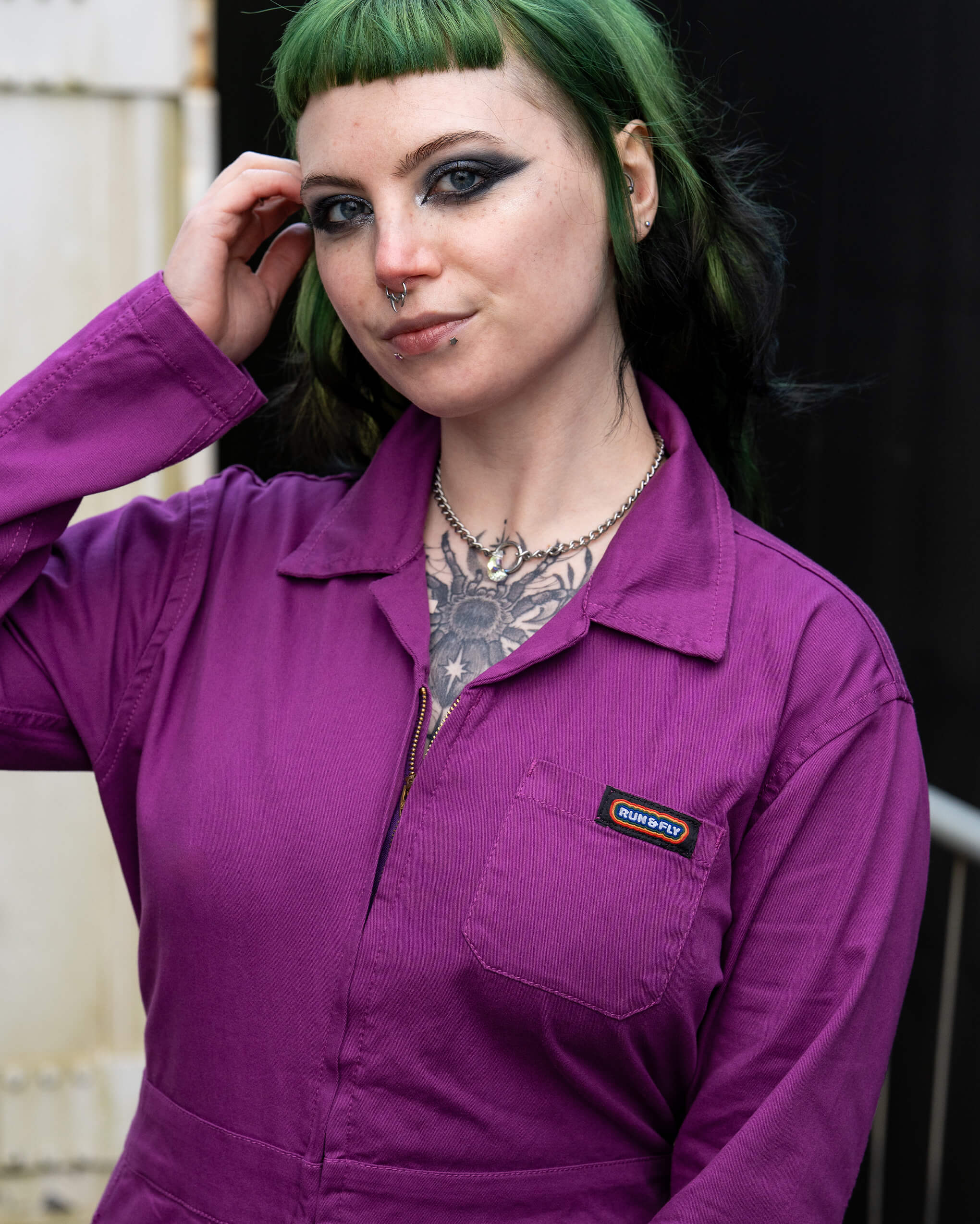 Charity Purple Stretch Twill Boiler Suit - Image 5