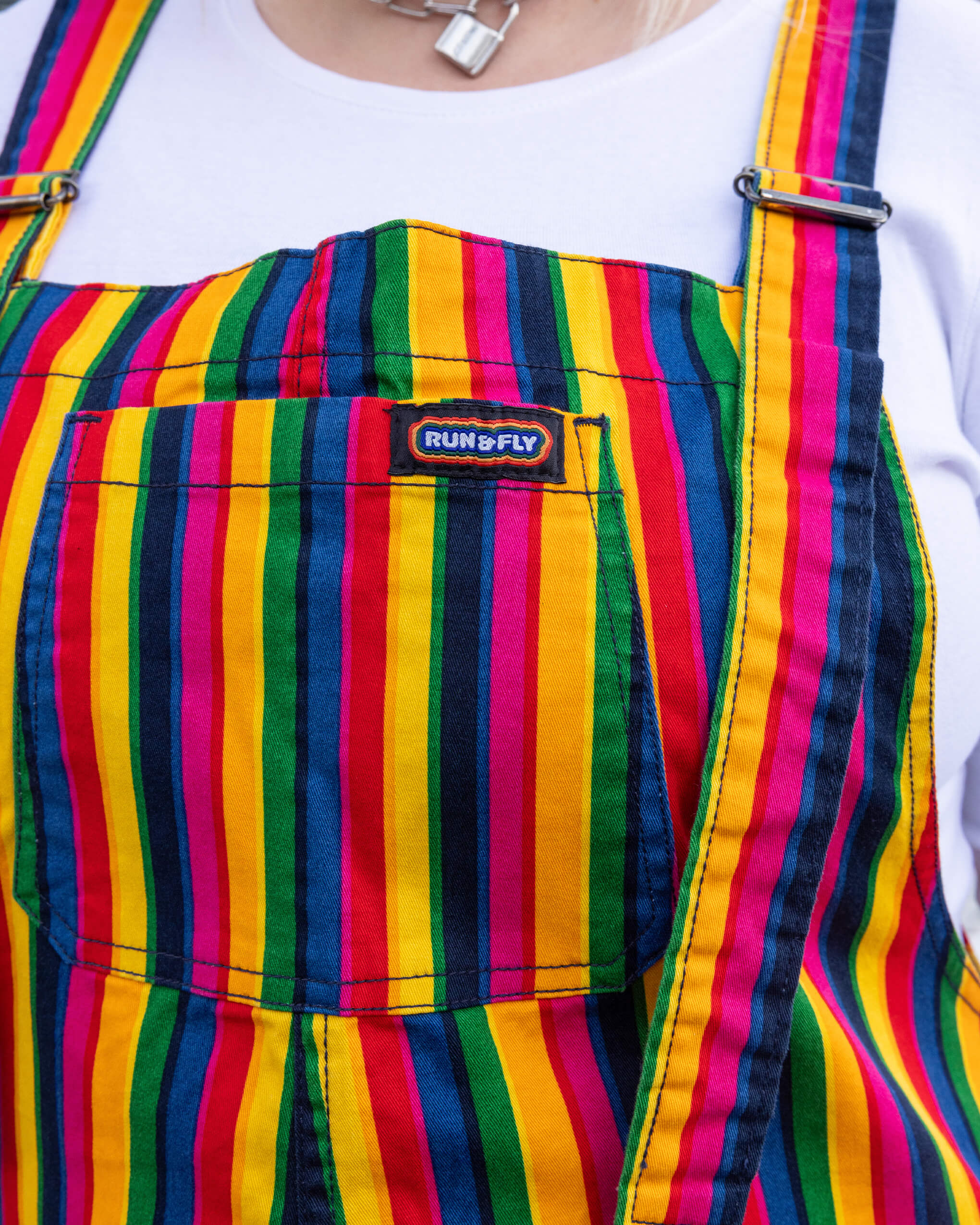Rainbow Stripes Stretch Twill Dungarees - Image 8