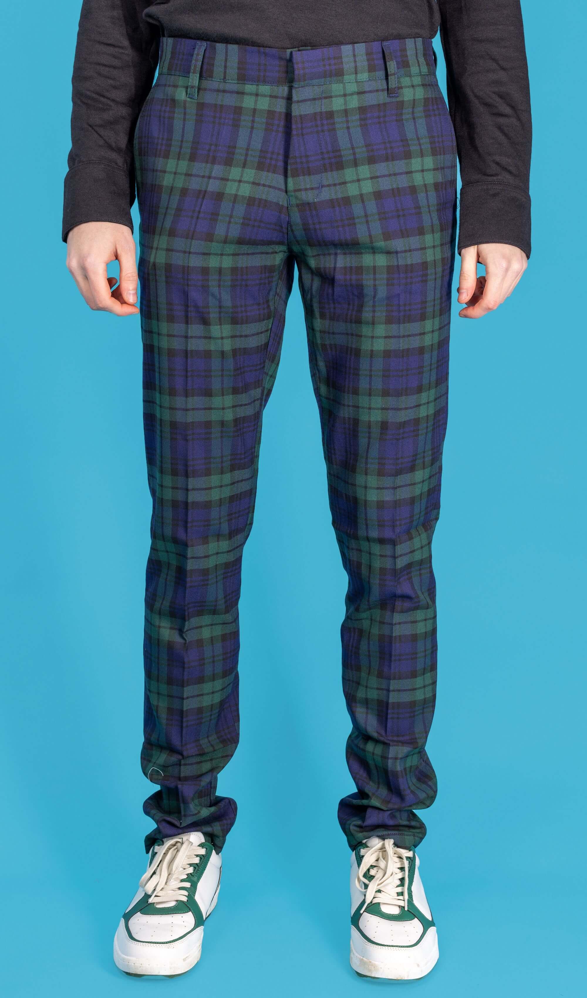 Retro Mod Stretch Blackwatch Tartan Trousers - Image 6
