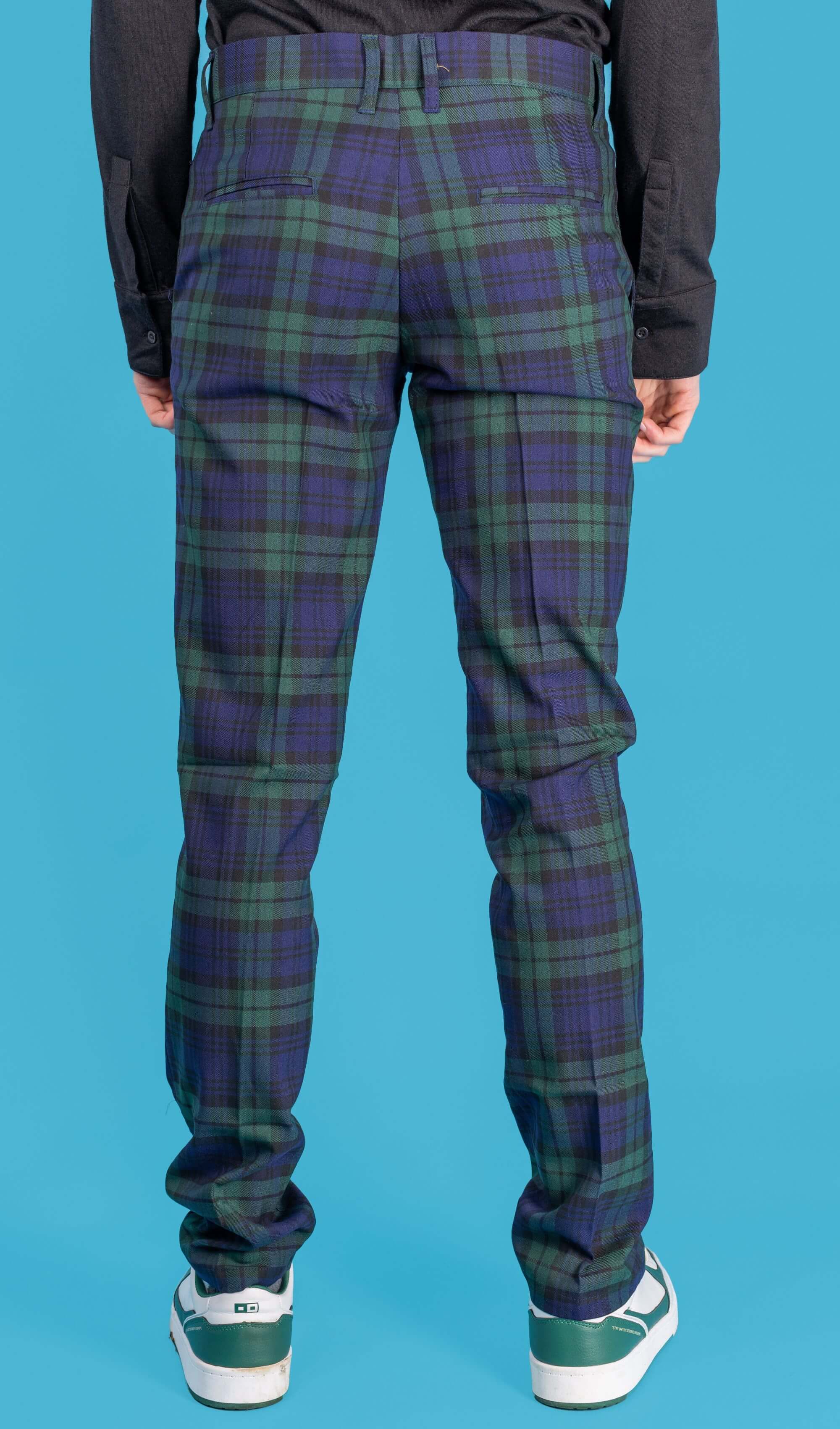 Retro Mod Stretch Blackwatch Tartan Trousers - Image 7