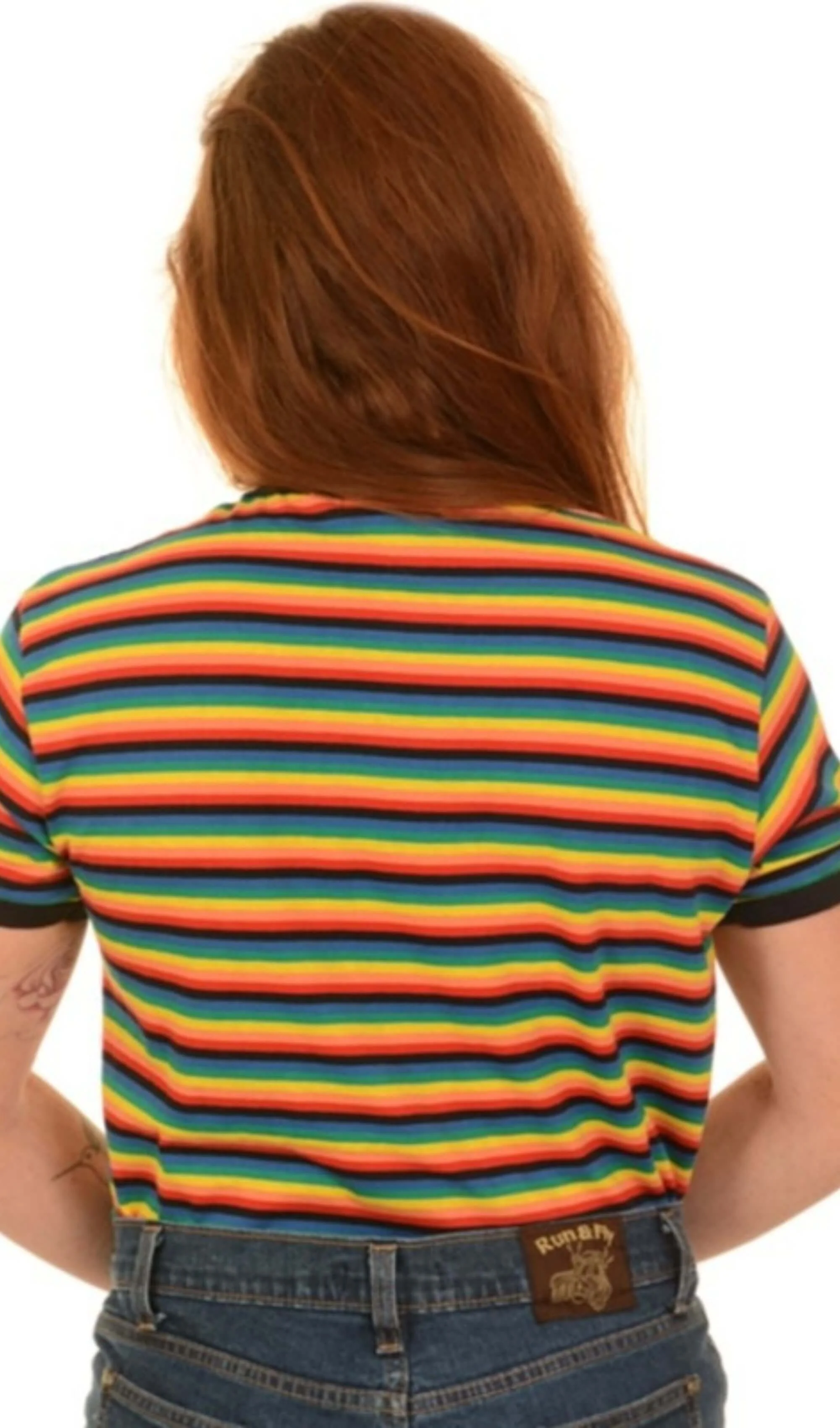 Retro Rainbow Brights Repeat Striped T Shirt - Image 6