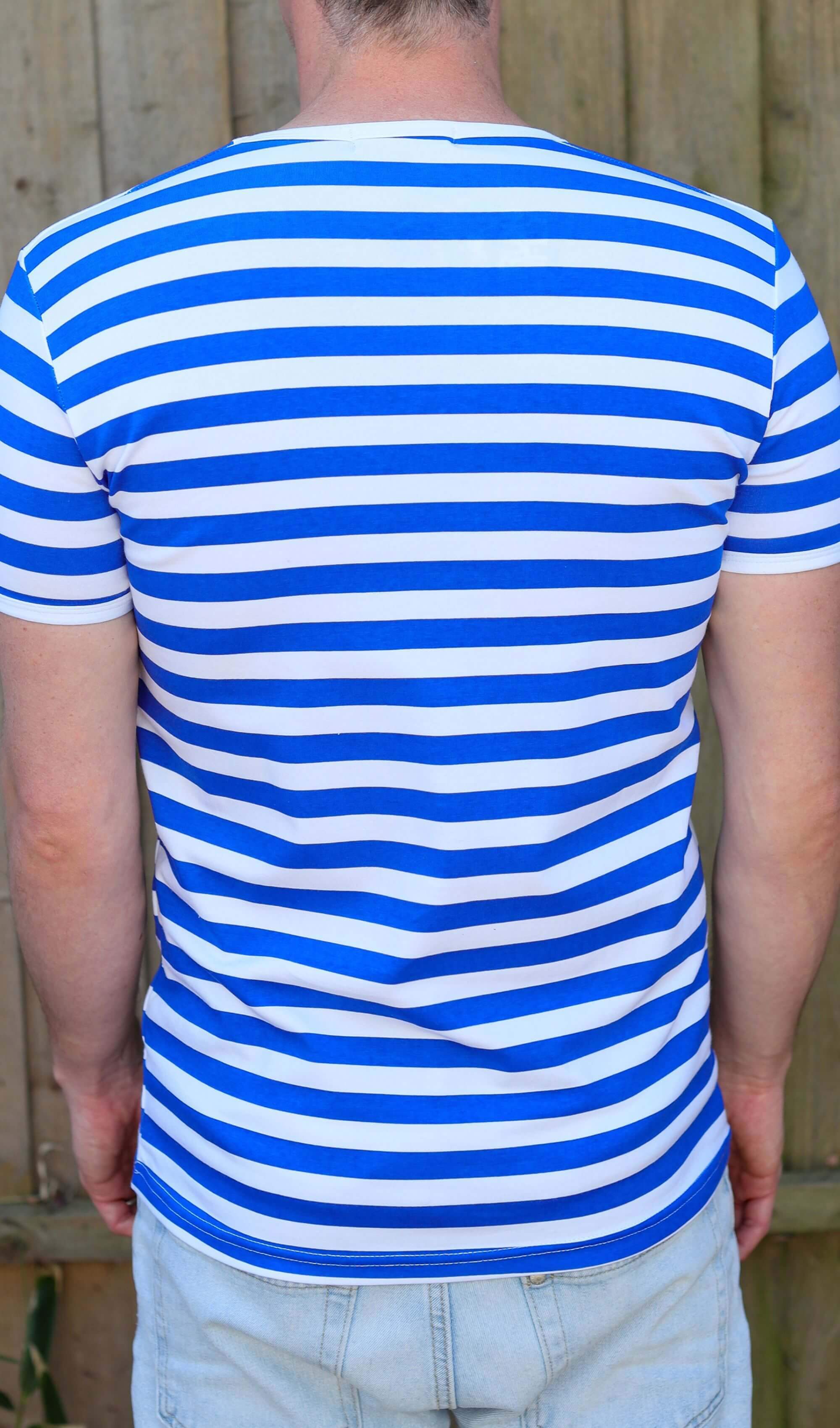 Royal & White Stripe Short Sleeve T Shirt - Image 3