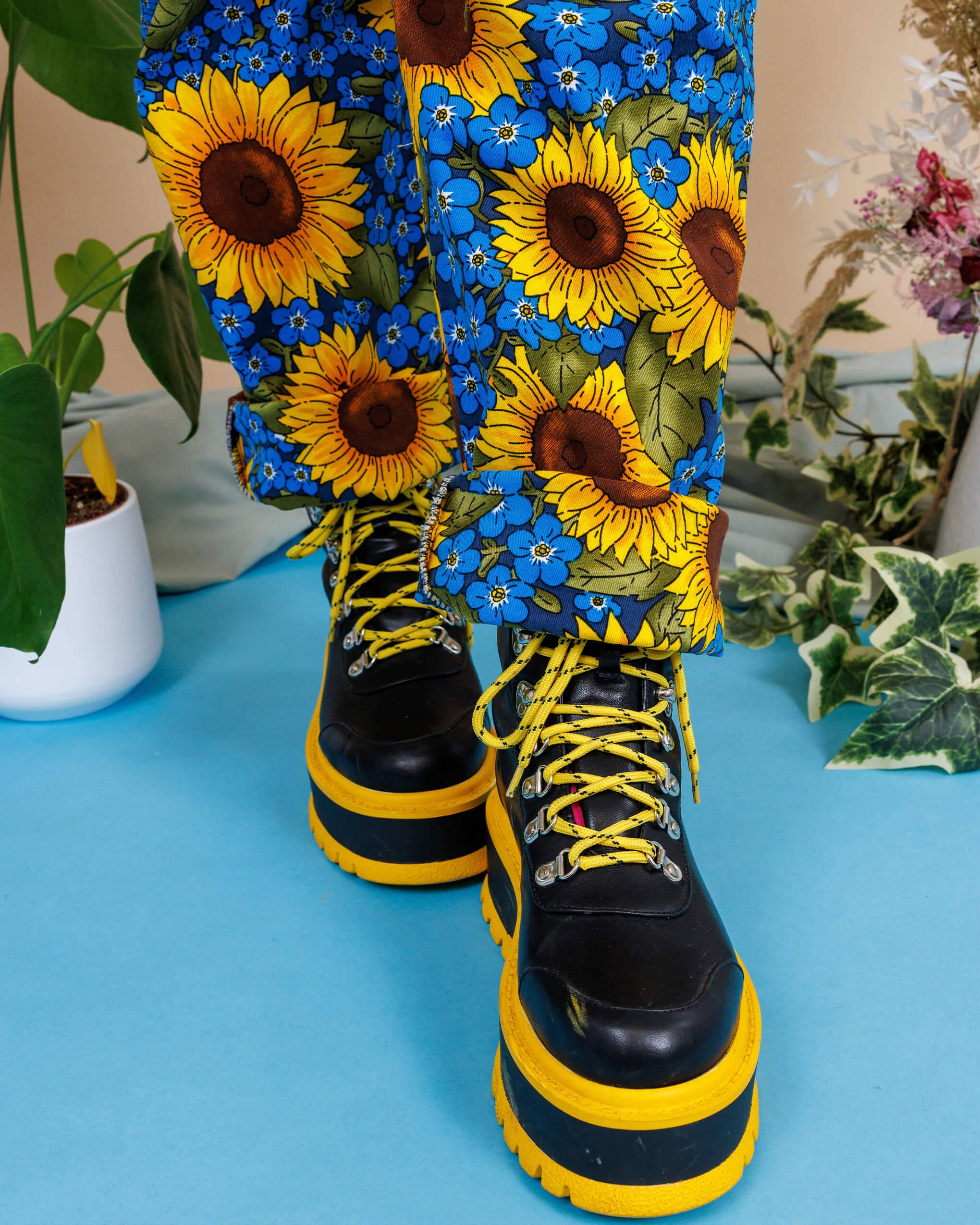 Run & Fly x Jen James Design Forget Me Not Charity Stretch Twill Dungarees - Image 6