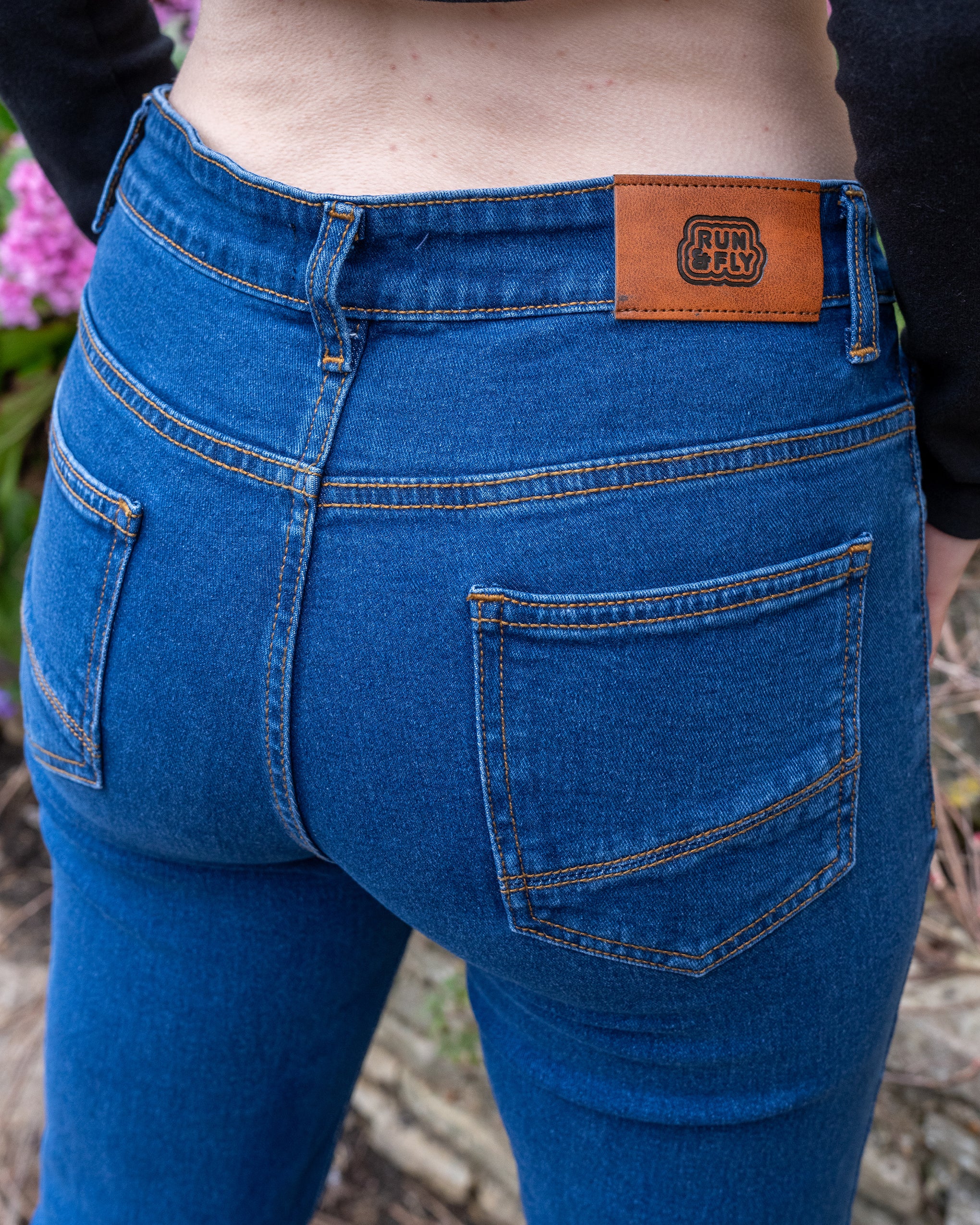 Stonewash Stretch Denim Slim Bootcut Jeans - Image 6